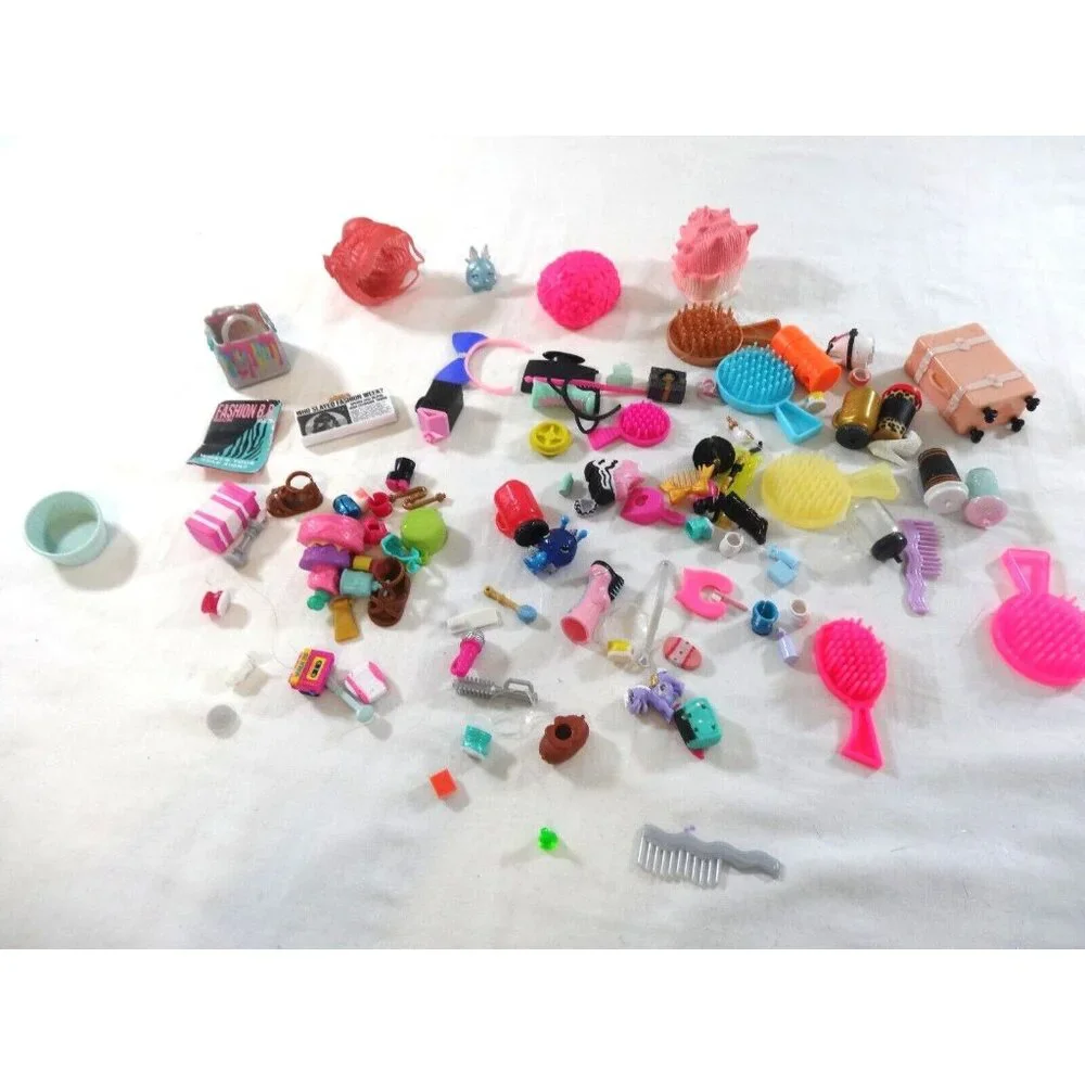 LOL Surprise Dolls Lot of Accessories Shoes Brush Comb Cups Suitcase Hair access